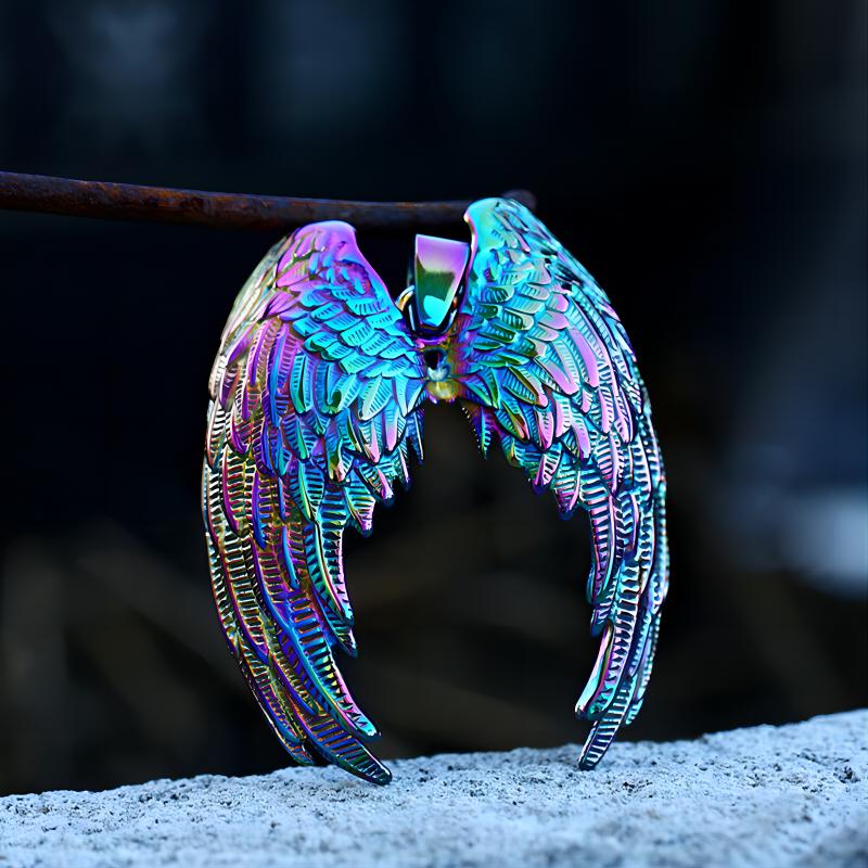 Stainless steel angel wing pendant hotsell