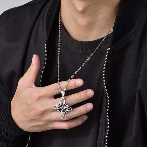 WOLFHA JEWELRY Celtic Knot Hollowed Pendant Necklace 2