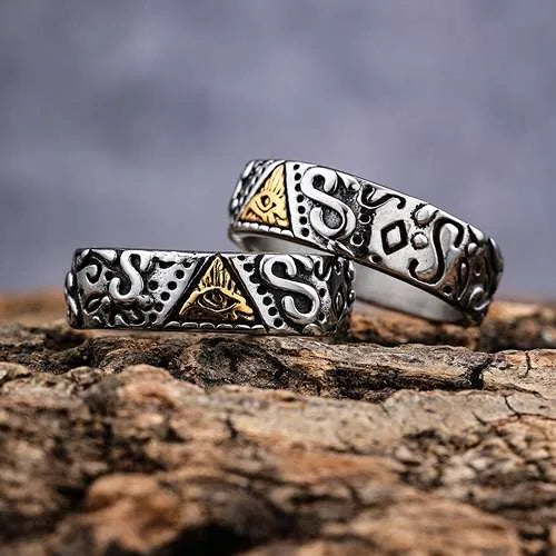 WOLFHA JEWELRY RINGS Egyptian Eye of Horus Stainless Steel Ring 2