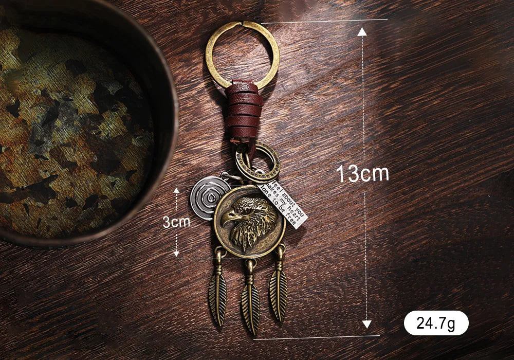 WOLFHA Jewelry Freedom_Eagle_Retro_Engraved_Keychain