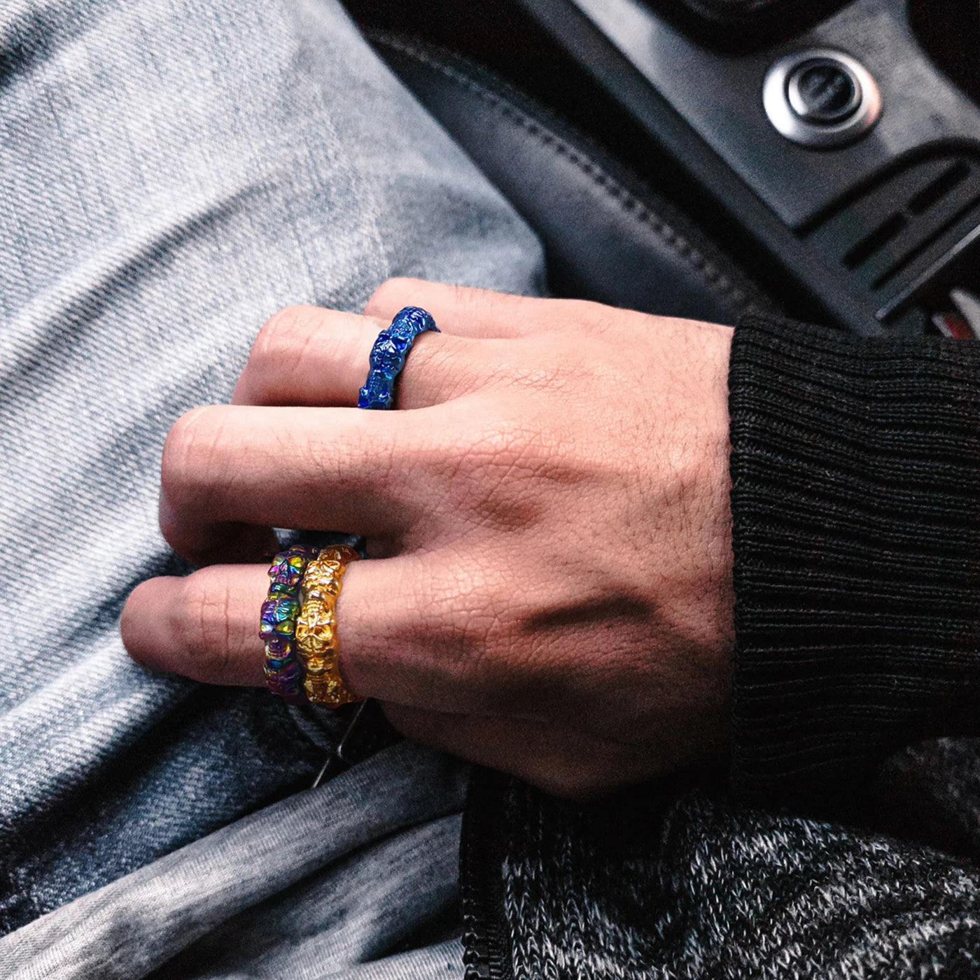 Gothic Stackable Stainless Steel Skull Ring