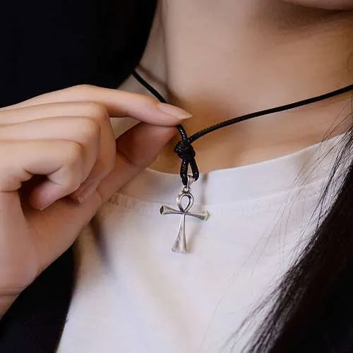 WOLFHA JEWELRY Handmade Sterling Silver Vintage Cross Pendant Necklace 7