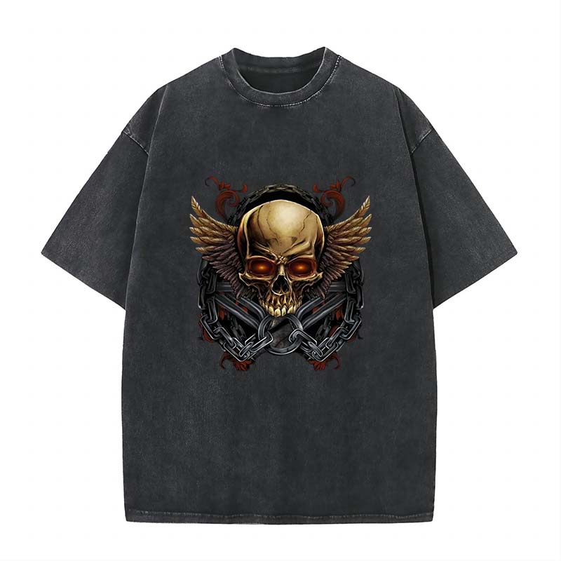 Hell's Chained Skull Vintage Washed T-Shirt