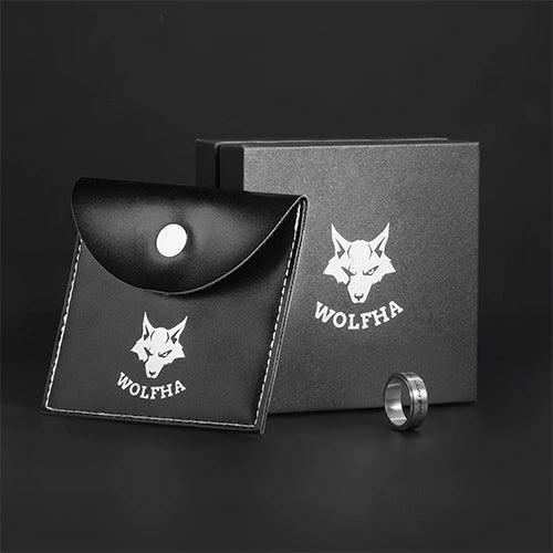 WOLFHA JEWELRY RINGS Keep Fucking Going Silver Stainless Steel Anxiety Spinner Ring Silver 8