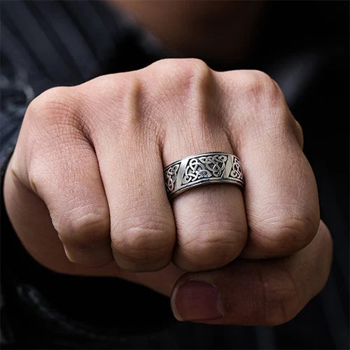 WOLFHA JEWELRY Nordic Viking Celtic Knot Stainless Steel Ring 7