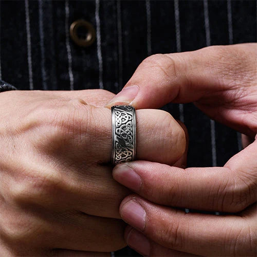 WOLFHA JEWELRY Nordic Viking Celtic Knot Stainless Steel Ring 8