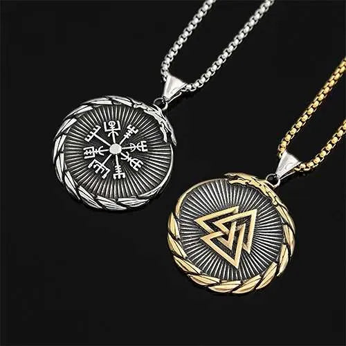 WOLFHA JEWELRY Nordic Viking Dragon Valknut Stainless Steel Pendant 4