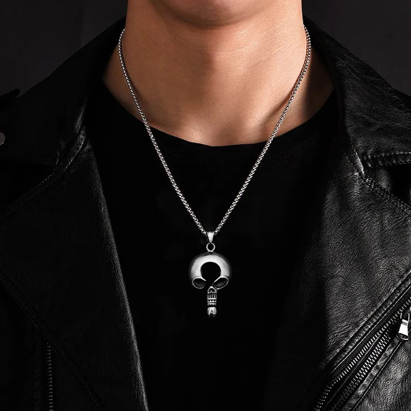 WOLFHA JEWELRY Question Mark Skull Stainless Steel Pendant 4