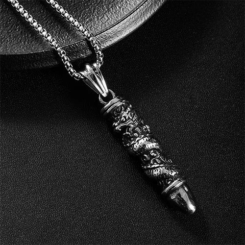 Wolfha Jewelry Retro Dragon Bullet Pendant 2