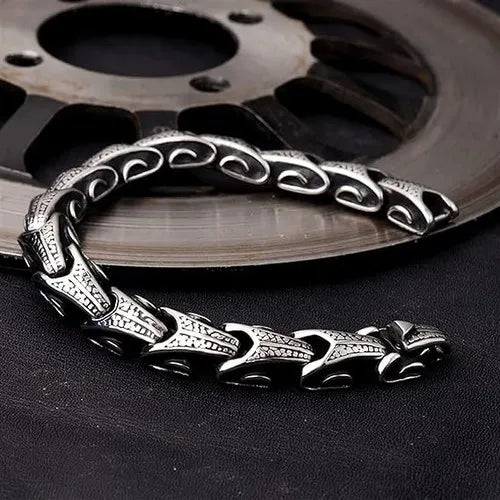 Retro Dragon Snake Bone Link Chain Bracelet 2