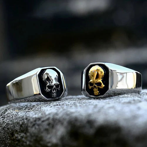 WOLFHA JEWELRY Retro Punk Gothic Simple Skull Ring 5