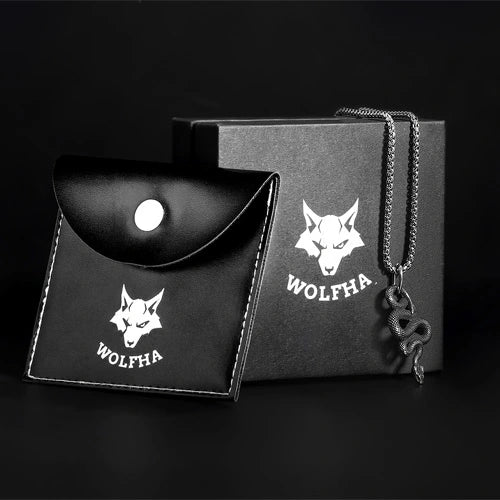 WOLFHA JEWELRY Retro Stainless Steel Gothic Snake Pendant 7