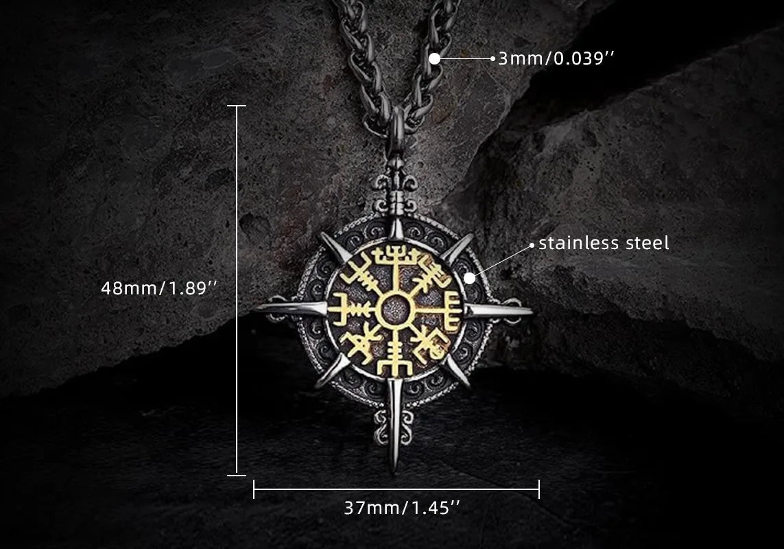 Retro_Viking_Compass_Stainless_Steel_Norse_Pendant_size