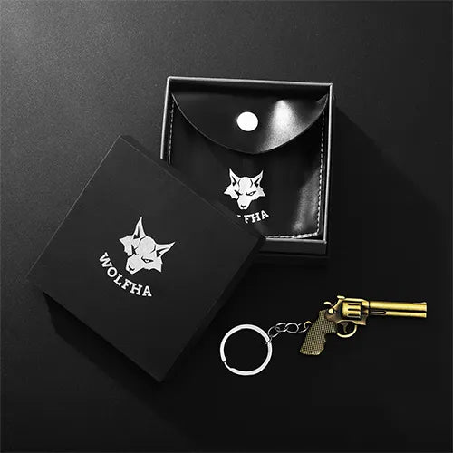 WOLFHA JEWELRY Revolver Gun Pistol Shaped Metal Keychain 6