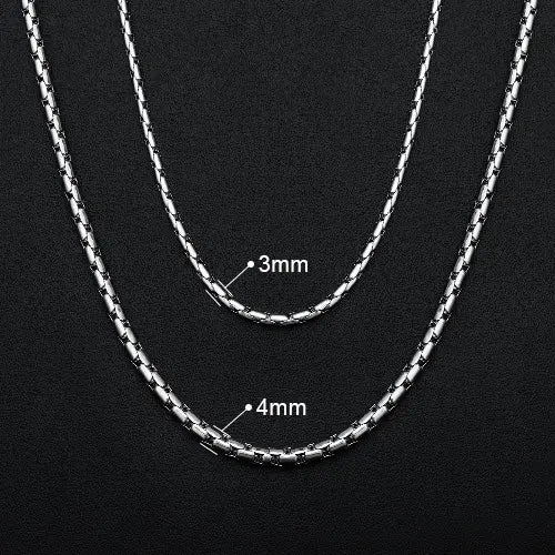 WOLFHA JEWELRY Silver Cross Hammer Stainless Steel Chain