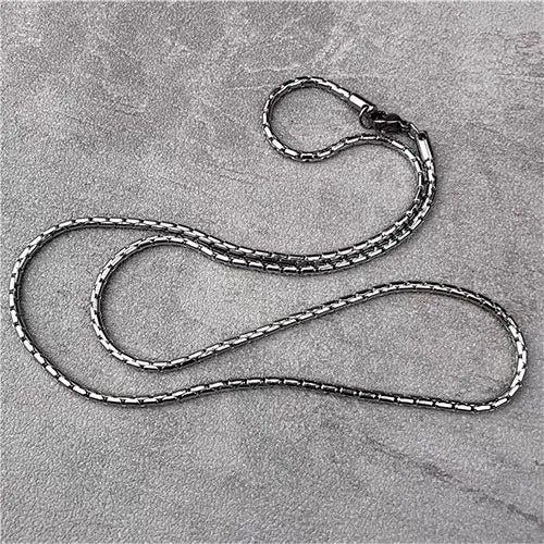 WOLFHA JEWELRY Silver Cross Hammer Stainless Steel Chain 2