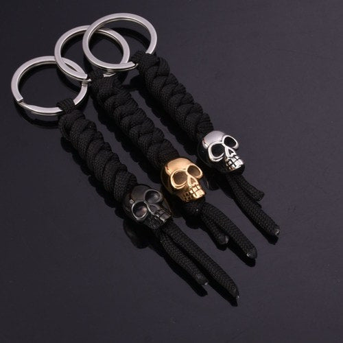 WOLFHA JEWELRY Skull Parachute Rope Keychain 4
