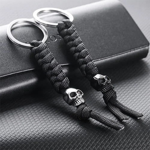 WOLFHA  JEWELRY Skull Parachute Rope Keychain 5