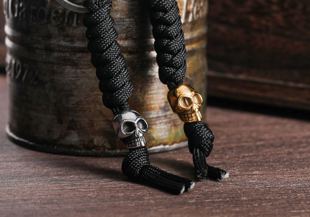 WOLFHA  JEWELRY Skull Parachute Rope Keychain 2