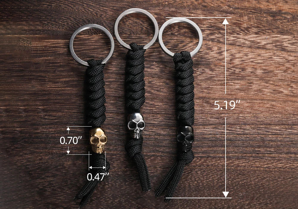 WOLFHA  JEWELRY Skull Parachute Rope Keychain 3