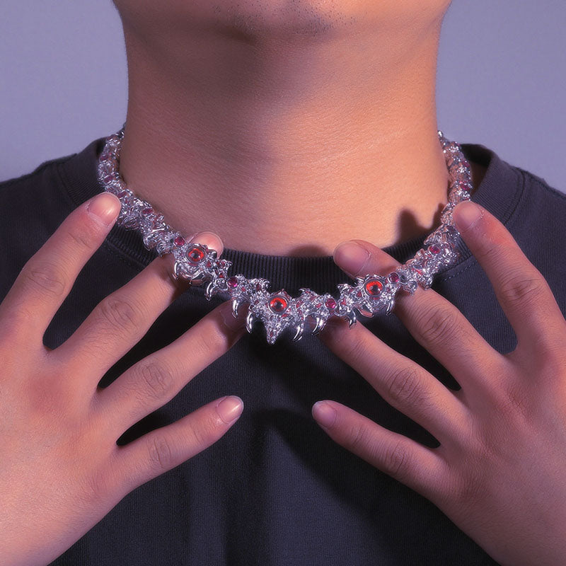 Spiked Parasitic Red Eye Thorn Necklace