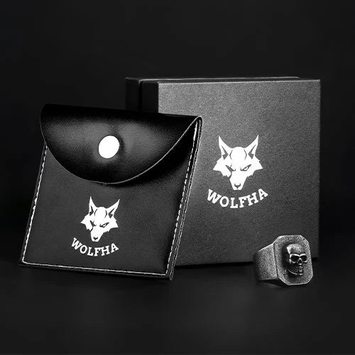 WOLFHA JEWELRY RINGS Thick Unique Stainless Steel Skull Ring Sliver 6