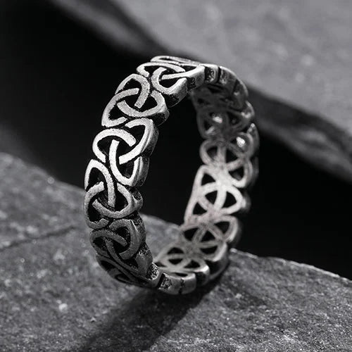 WOLFHA JEWELRY Triangle Celtic Knot Stainless Steel Ring 1