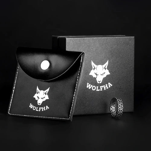 WOLFHA JEWELRY Triangle Celtic Knot Stainless Steel Ring 12