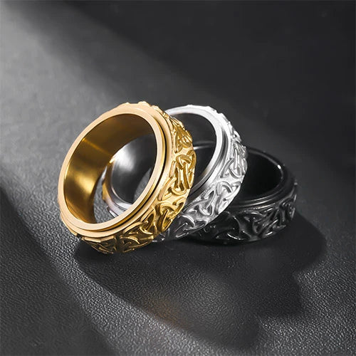 WOLFHA JEWELRY Viking Celtic Knot Stainless Steel Spinner Ring 1
