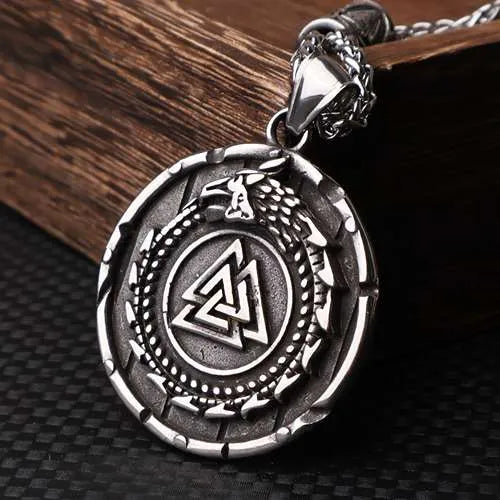 WOLFHA JEWELRY Viking Dragon Amulet Stainless Steel Pendant 3