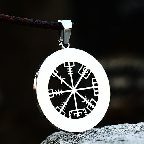 WOLFHA JEWELRY Viking Odin Rune Compass Pendant Necklace 3