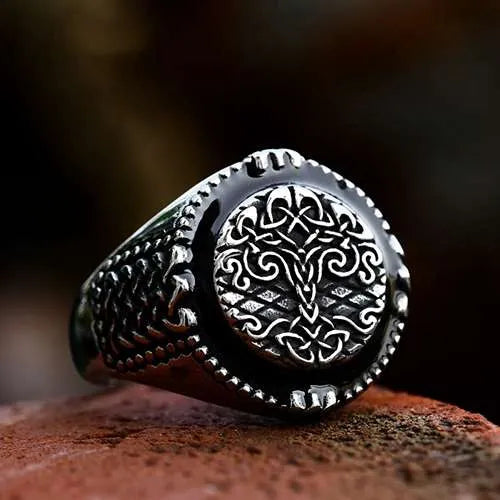 WOLFHA JEWELRY Viking Tree Of Life Stainless Steel Ring 2