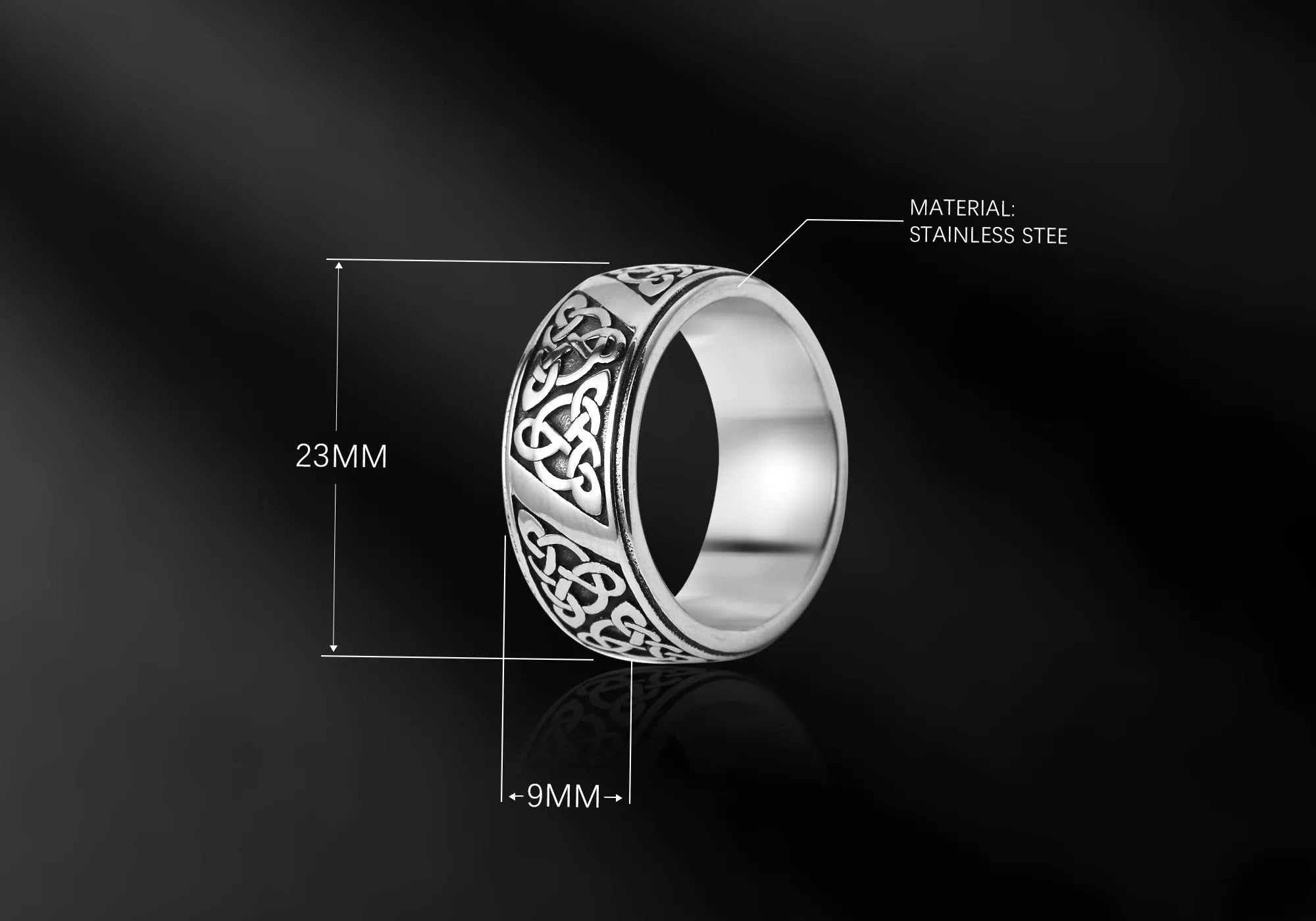 WOLFHA Viking Celtic Knot Couple Love Rings