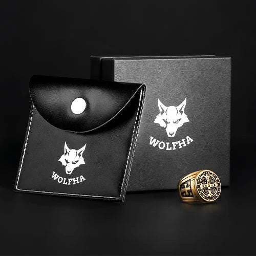 Vintage CSPB Black Gold Stainless Steel Cross Ring