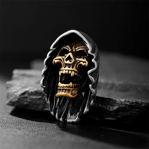 WOLFHA  JEWELRY Vintage Gold Skull Stainless Steel Gothic Pendant 1