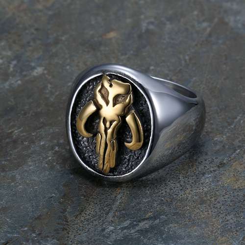 WOLFHA JEWELRY Retro Gothic Punisher Skull Ring 3