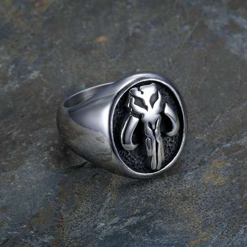 WOLFHA JEWELRY Retro Gothic Punisher Skull Ring 4
