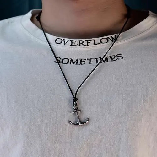 WOLFHA JEWELRY Vintage Handmade Boat Anchor Sterling Silver Necklace Pendant 4