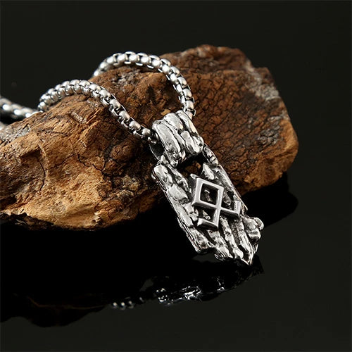 WOLFHA JEWELRY Vintage Othala Rune Stainless Steel Pendant 5