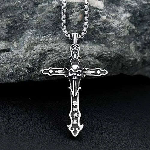 WOLFHA  JEWELRY Vintage Skull Cross Pendant 1