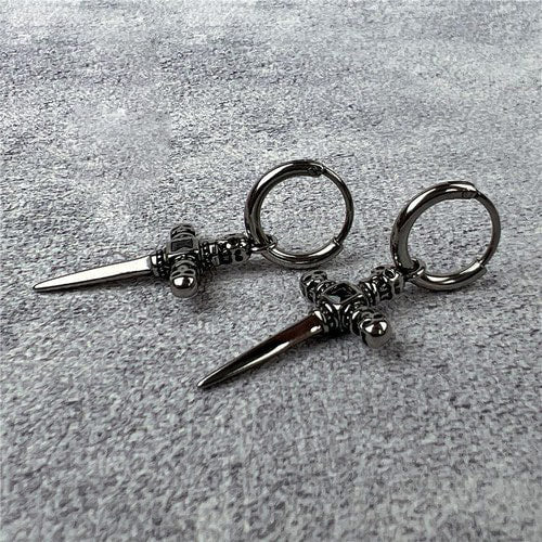 WOLFHA JEWELRY Vintage Skull Cross Sword Gem Stone Earrings 6