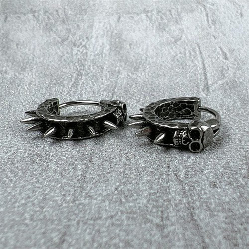 WOLFHA JEWELRY Vintage Skull Needle Hoop Earrings 3