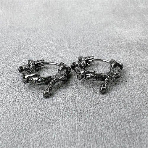 WOLFHA JEWELRY Vintage Snake Tangled Plant Vines Earrings 2
