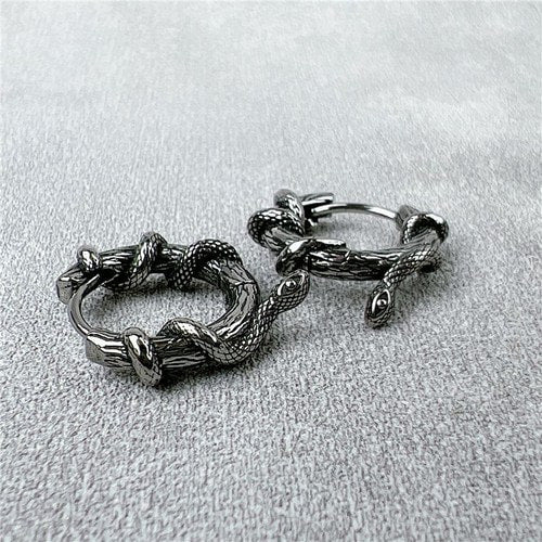 WOLFHA JEWELRY Vintage Snake Tangled Plant Vines Earrings 1