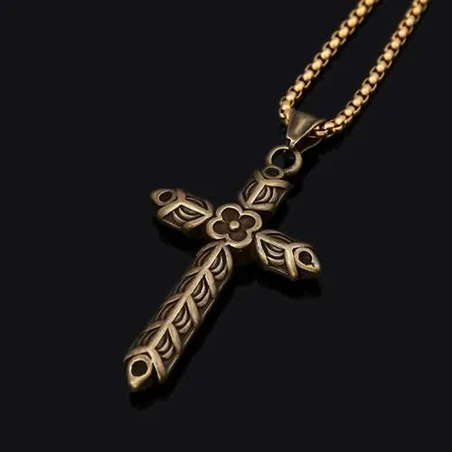 WOLFHA  JEWELRY Vintage Viking  Athelstan Cross Amulet Stainless Steel Pendant 1