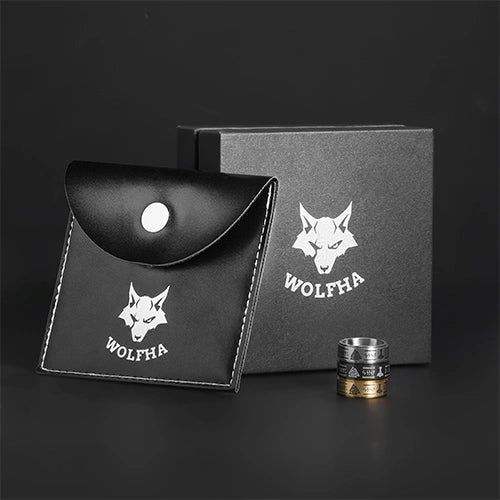 WOLFHA JEWELRY RINGS Vintage Viking Totems Silver Stainless Steel Spin Anxiety Ring Silver 7