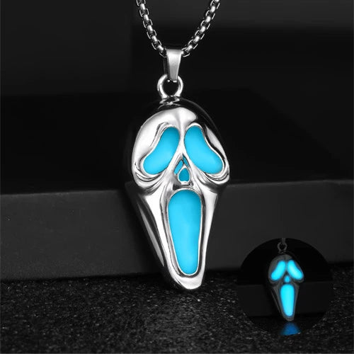 Wolfha Jewelry Halloween Ghost Face Illuminated Mask Pendant 2