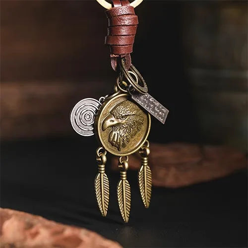 WOLFHA Jewelry Freedom_Eagle_Retro_Engraved_Keychain