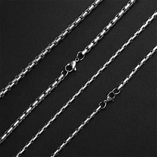 WOLFHA JEWELRY Silver Cross Hammer Stainless Steel Chain