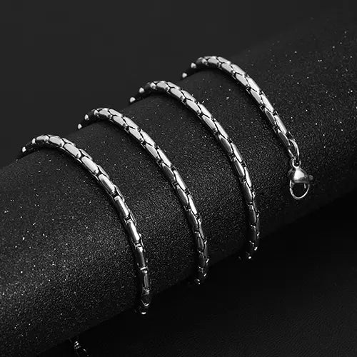 WOLFHA JEWELRY Silver Cross Hammer Stainless Steel Chain